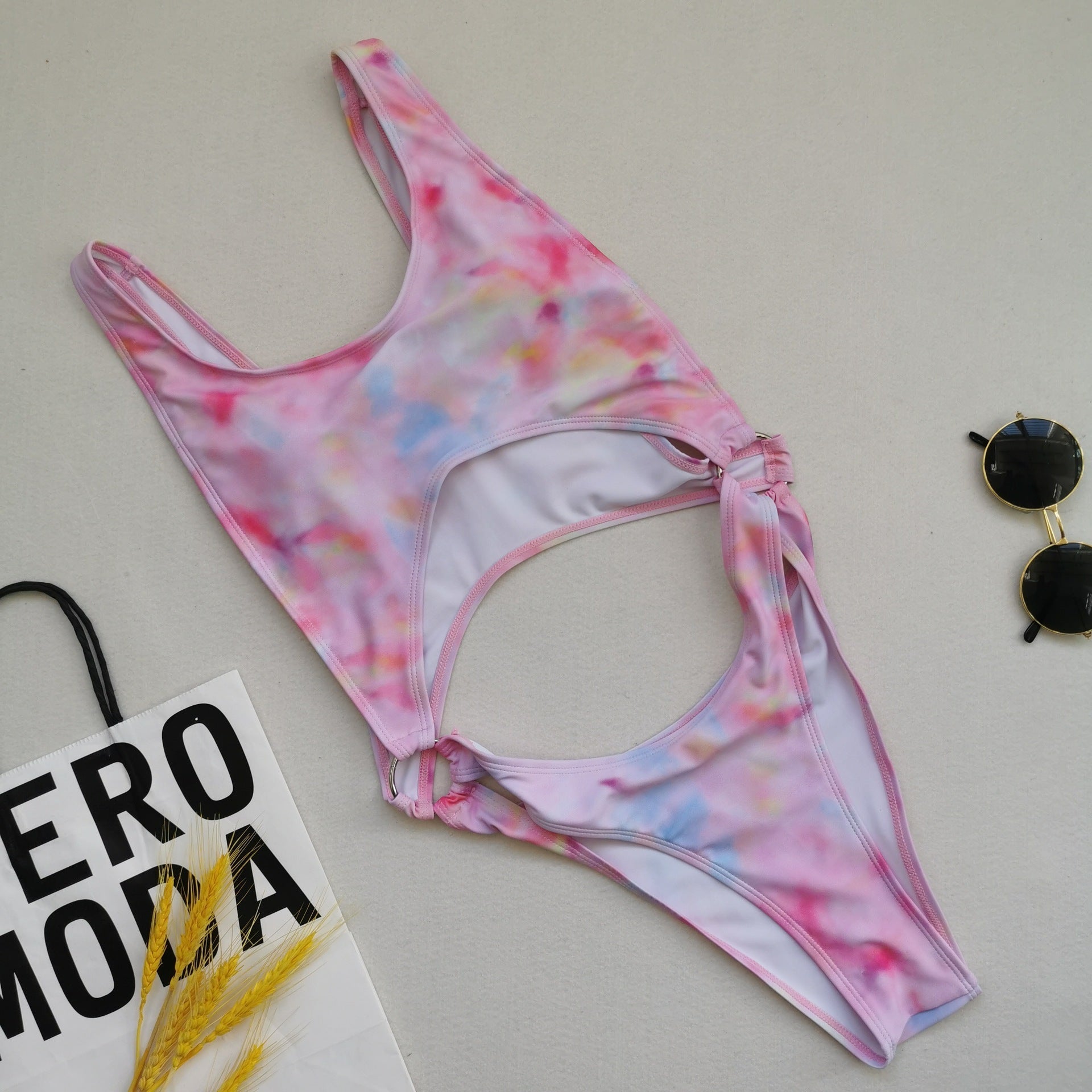 Bikini One Piece Swimsuit Hollow Out Cutout Sexy One Piece Swimsuit Tie Dye Bella Mia